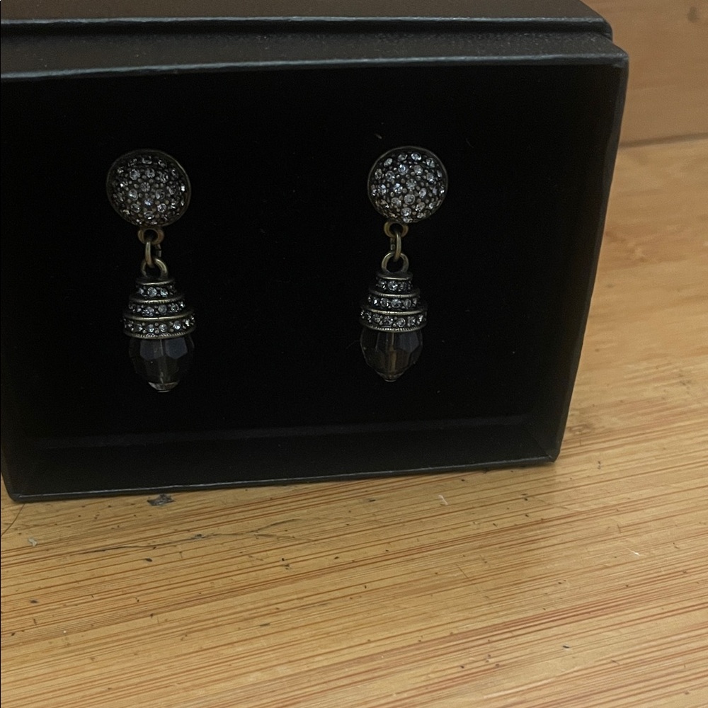 Elegant Black and Silver Drop Earrings